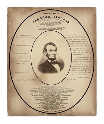 (LINCOLN, ABRAHAM.) To the Memory of Abraham Lincoln.